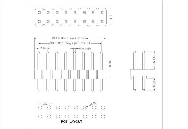 2.00mm Pitch Straight Type Single Row Multilayer Plastic