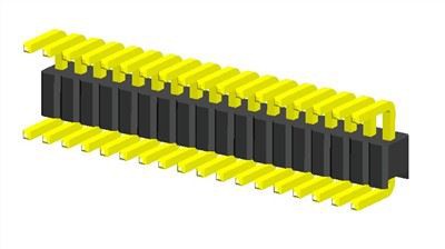 Tipo C de ángulo de una fila de cabezal de clavija de 1,27 mm