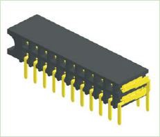 Cabezal hembra de 2,54 mm Entrada lateral de ángulo de fila doble H: 5,9