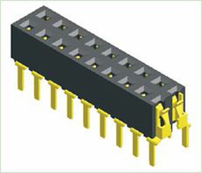 Cabezal hembra de 2,54 mm Tipo de pie de ciempiés de doble fila